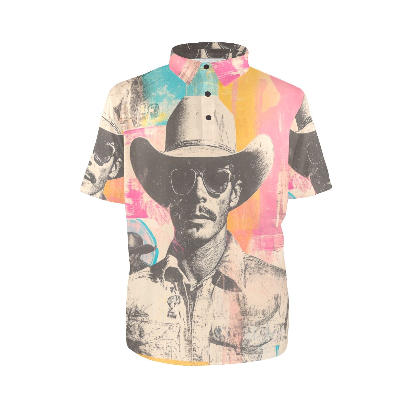 Baha Ranch Retro Pop Western Cool Cowboy Polo Shirt by Baha Ranch Western Wear - product image 4