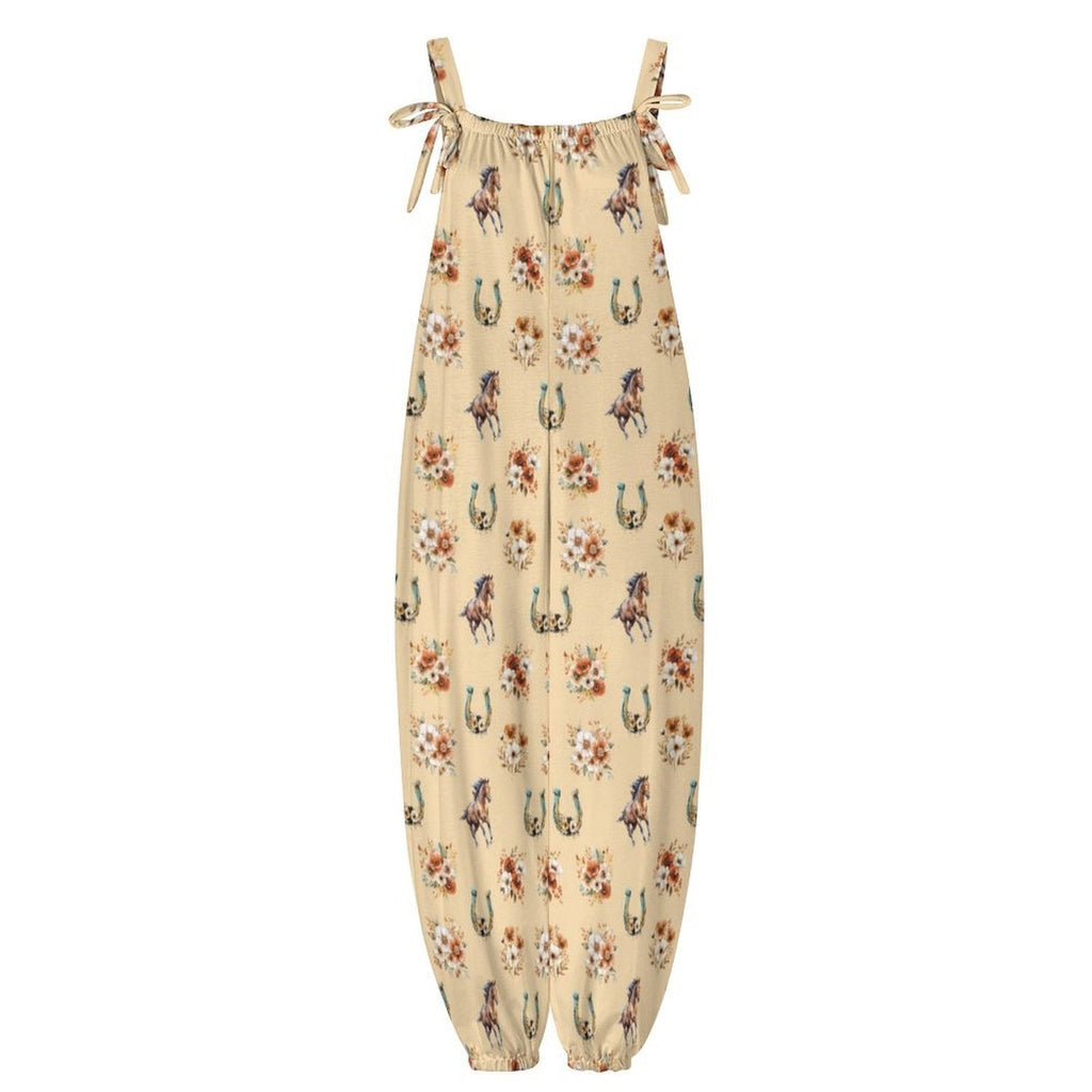 Baha Ranch Floral Horse Western Country Girl Overalls Jumpsuit by Baha Ranch Western Wear - product image 5