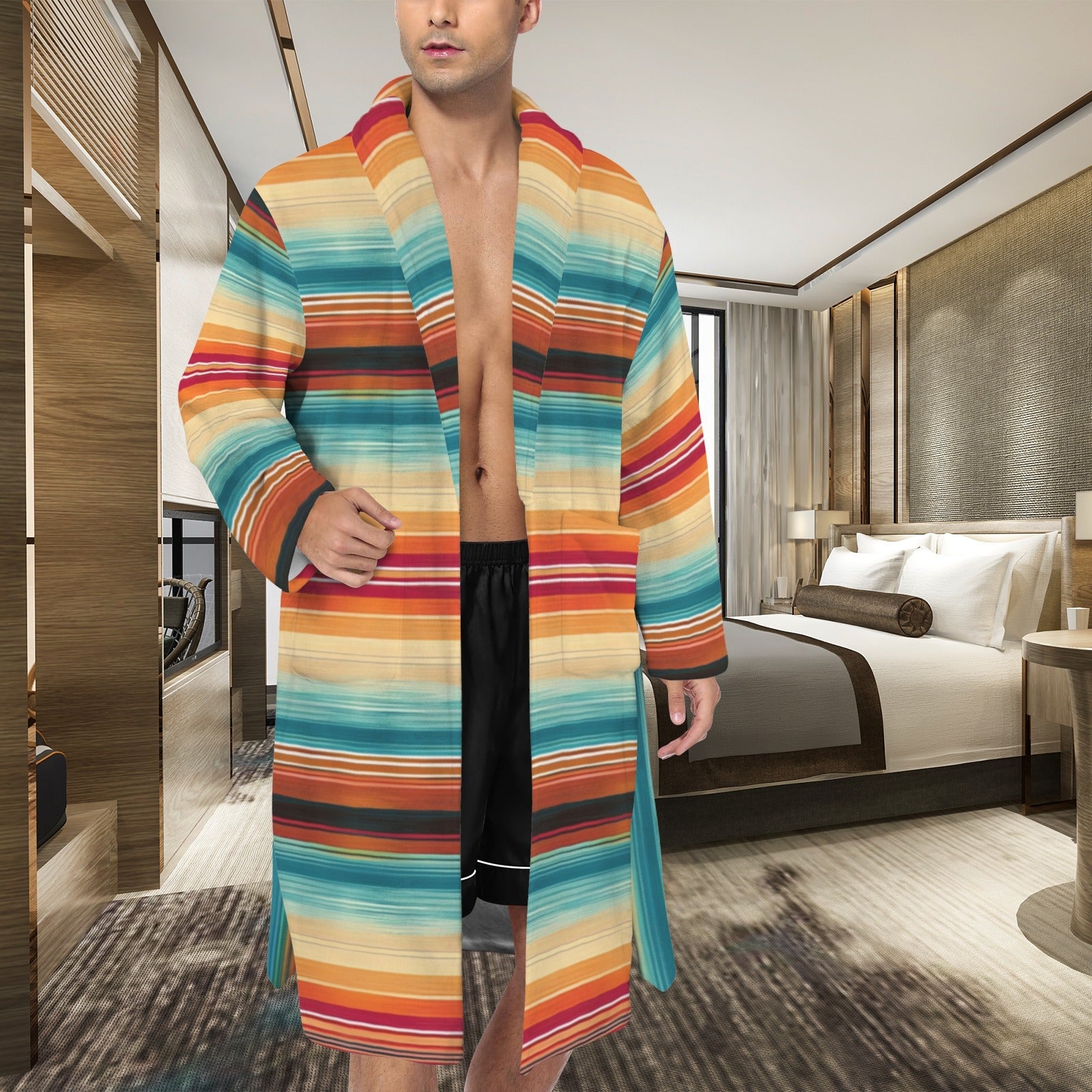 Baha Ranch Southwestern Serape Men's Bath Robe by Baha Ranch Western Wear - product image 2