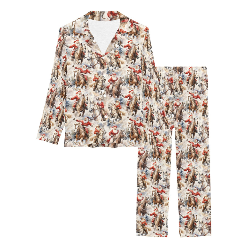 Baha Ranch Western Santa Christmas Women's Pajama Set by Baha Ranch Western Wear