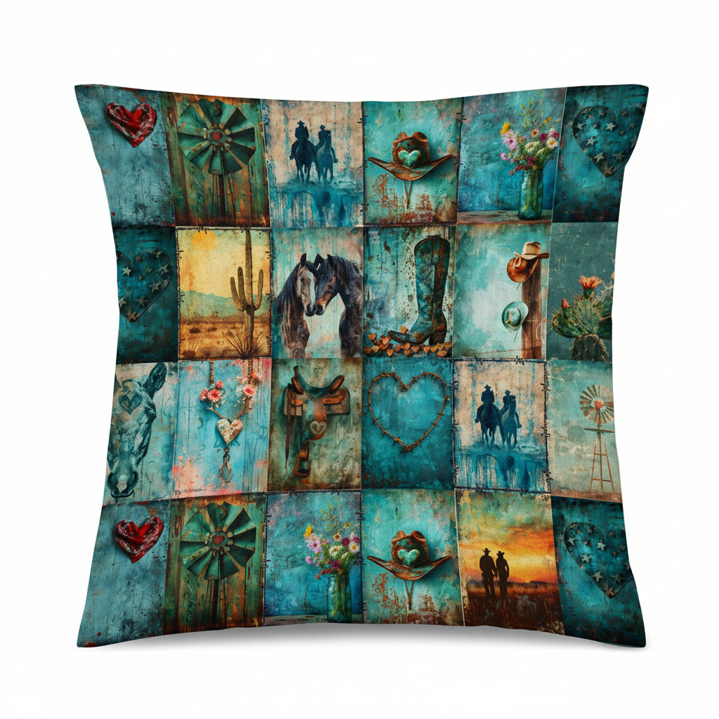 Baha Ranch turquoise Dreams Velvety Soft Pillow Case Made in America by Baha Ranch Western Wear - product image 2