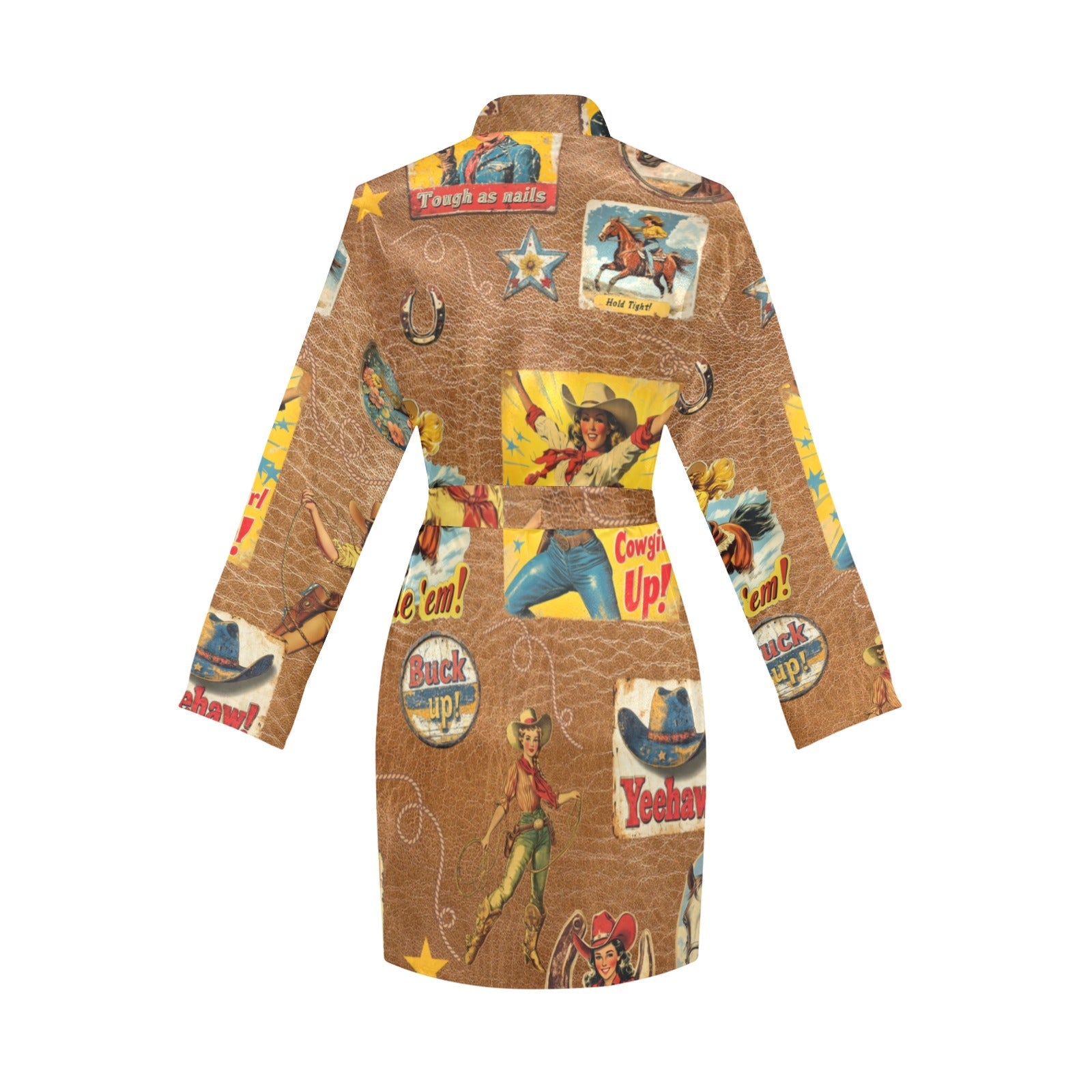 Baha Ranch Vintage Cowgirl Collage Satin Robe by Baha Ranch Western Wear - product image 4