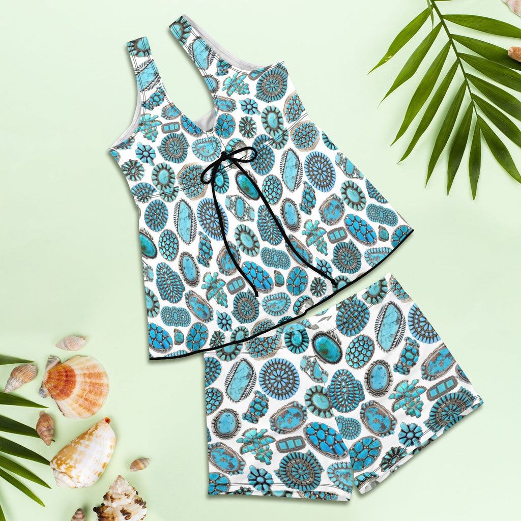 Baha Ranch Turquoise Crazy Tankini Boy Shorts Swim Set by Baha Ranch Western Wear - product image 4