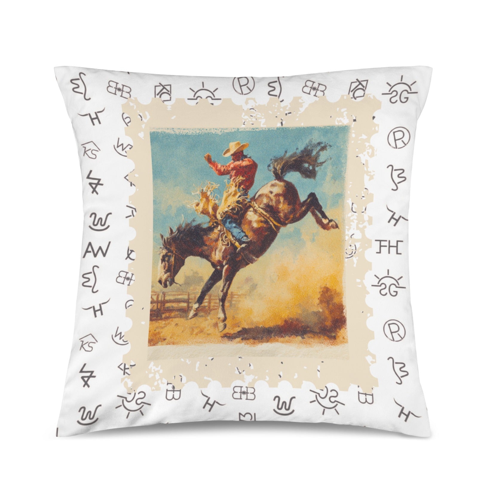 Baha Ranch Stamped Rodeo 2 Velvety Soft Pillow Case Made in America by Baha Ranch Western Wear - product image 4