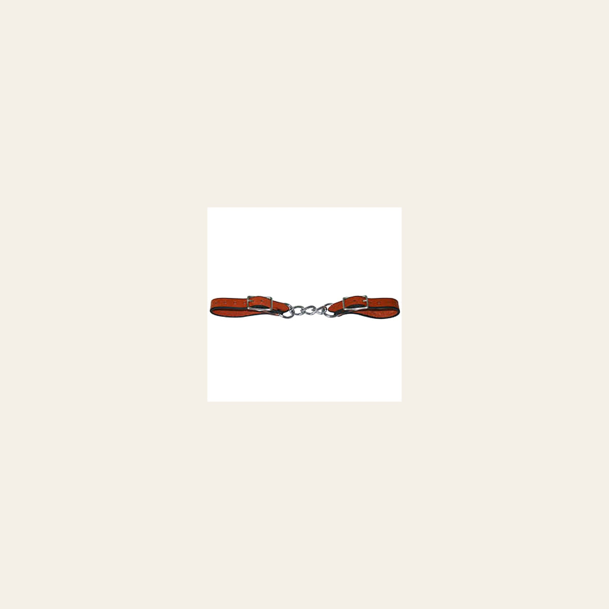 5/8" Hilason Western Horse Leather Curb Strap W/ Nickel Plated mouth Chain