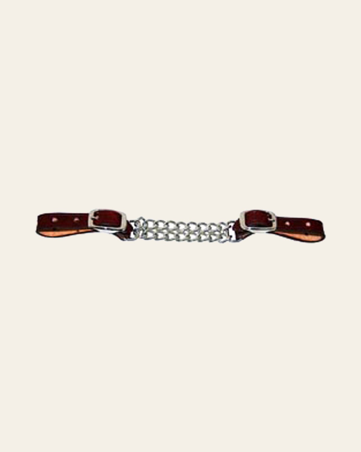 5/8 Inch Hilason Western Tack Horse Latigo Leather Double Row Curb Mouth Chain