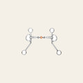BAR H EQUINE Argentine Snaffle Bit with Three Piece Dog Bone Copper Roller