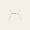 BAR H EQUINE Argentine Snaffle Bit with Three Piece Dog Bone Copper Roller Curb Strap