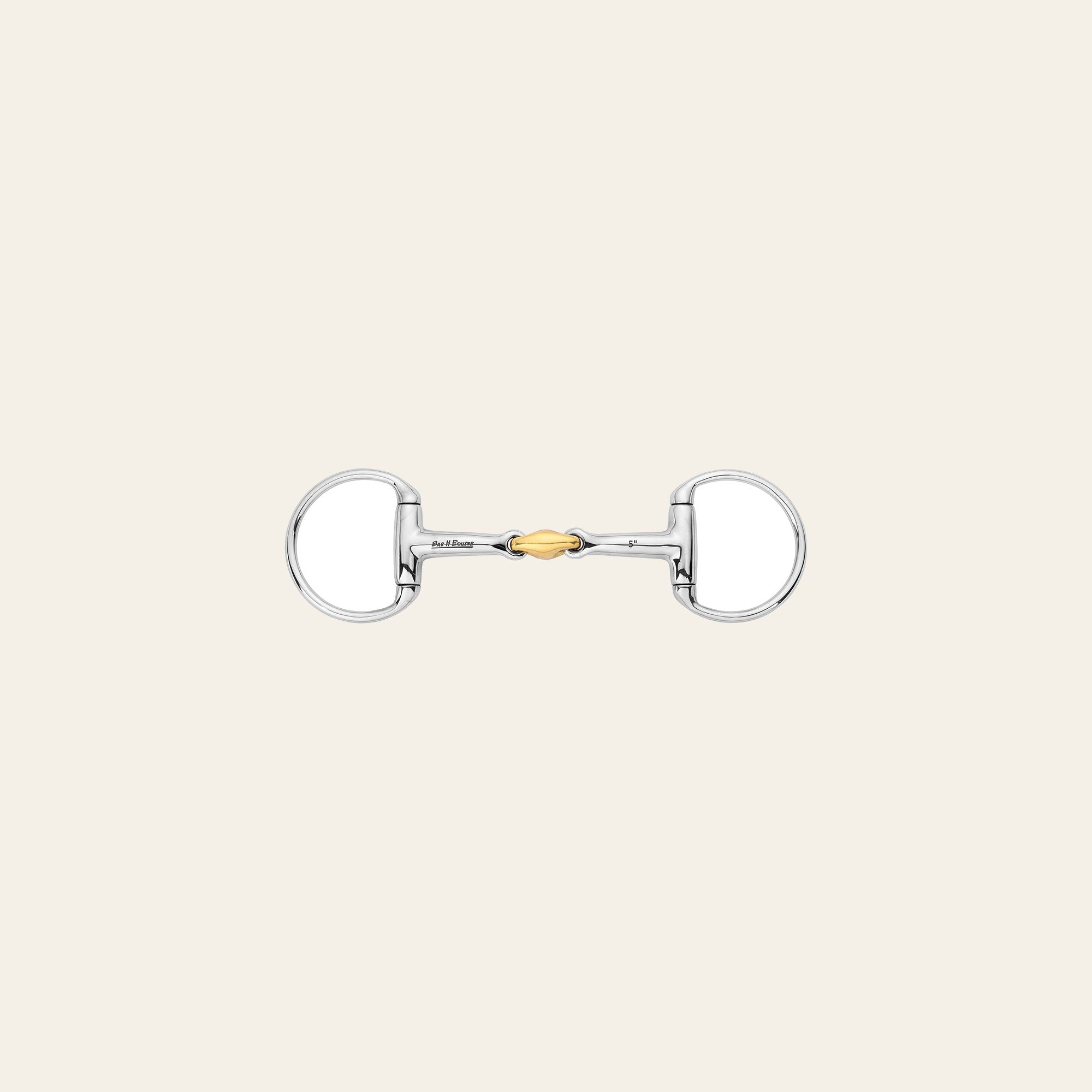 BAR H EQUINE Eggbutt Double Jointed Copper Link Snaffle Horse Bit