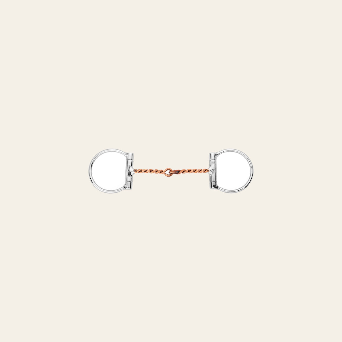 BAR H EQUINE D Ring Twisted Copper Wire Jointed Snaffle Bit