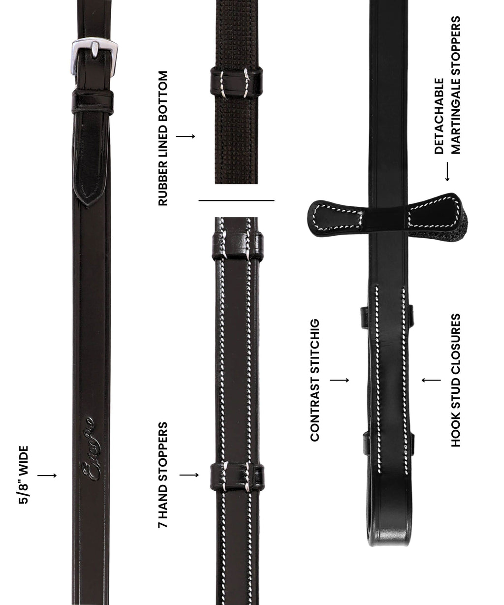 ExionPro Rubber Lined Leather Reins by Bridles & Reins - alternate view 5