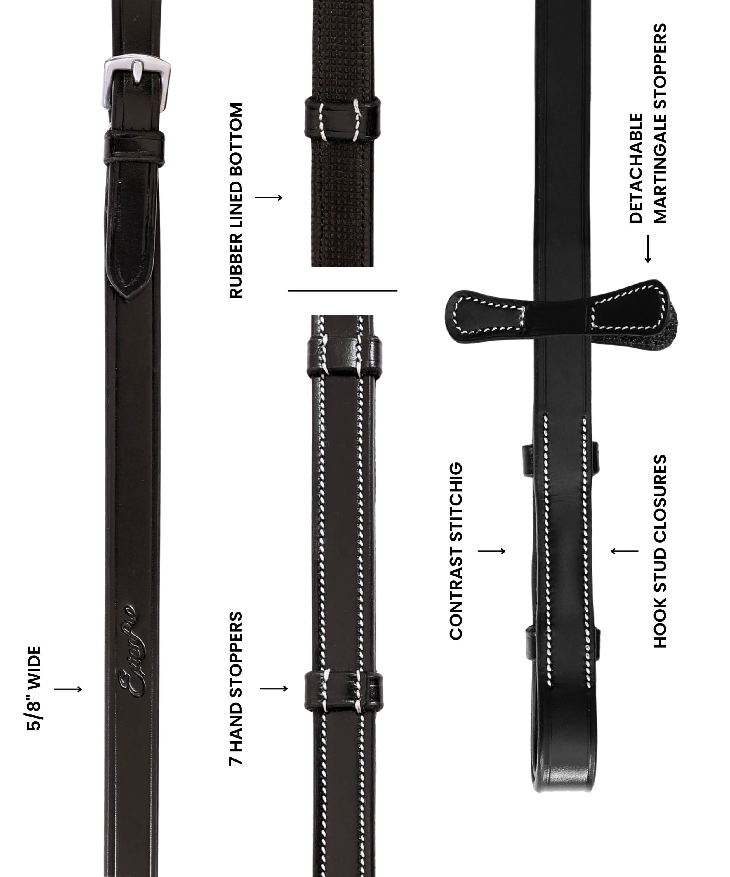 ExionPro Rubber Lined Leather Reins by Bridles & Reins - alternate view 5