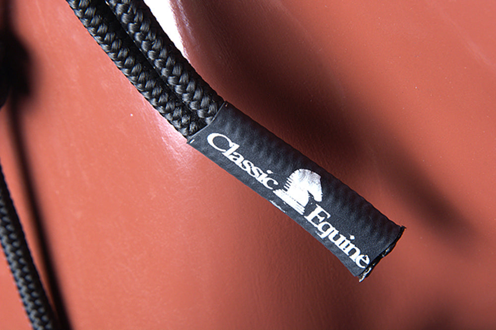 Classic Equine Nylon Rawhide Noseband Halter — Black