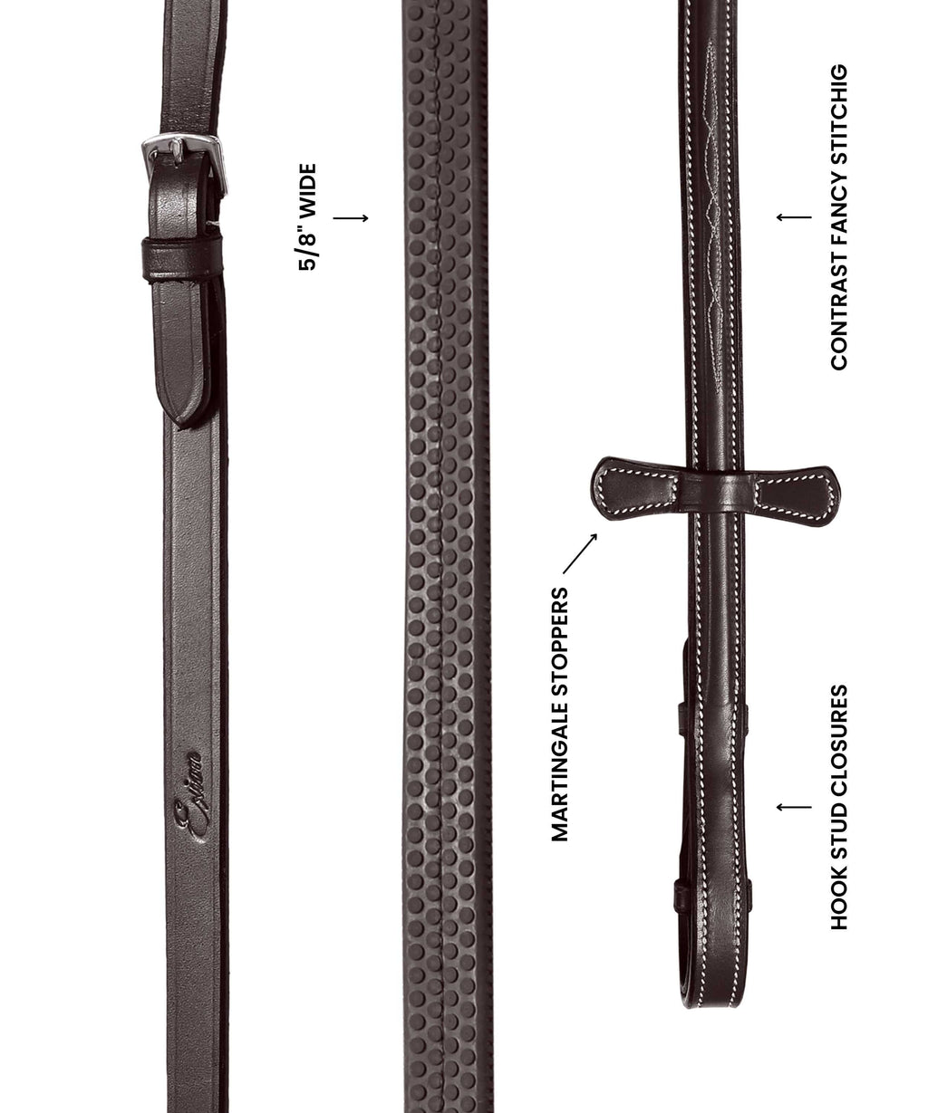 ExionPro Rubber Reins with Fancy Stitching by Bridles & Reins - alternate view 5