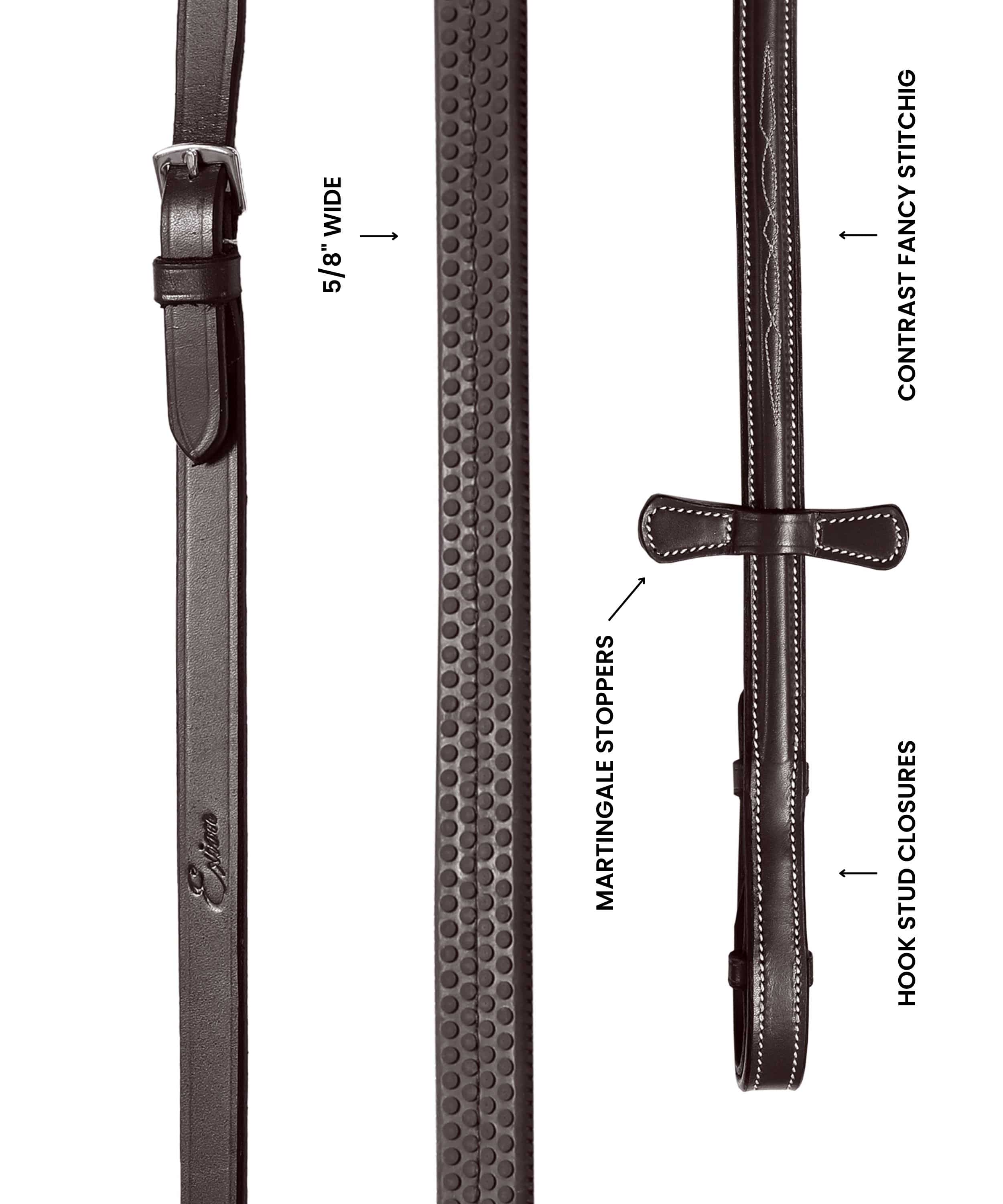 ExionPro Rubber Reins with Fancy Stitching by Bridles & Reins - alternate view 5