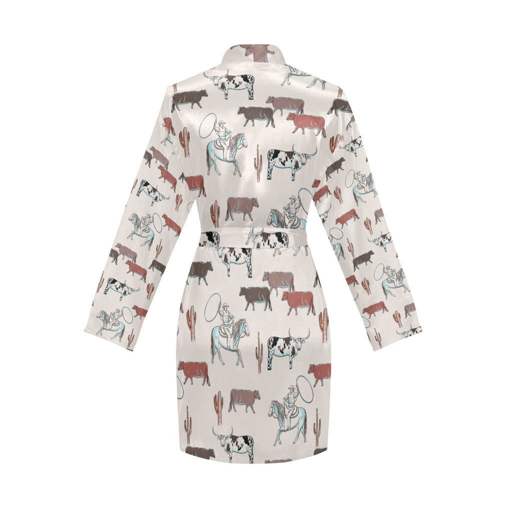 Baha Ranch Cattle Drive Women's Belted Satin Feel Dressing Lounge Robe by Baha Ranch Western Wear - product image 4
