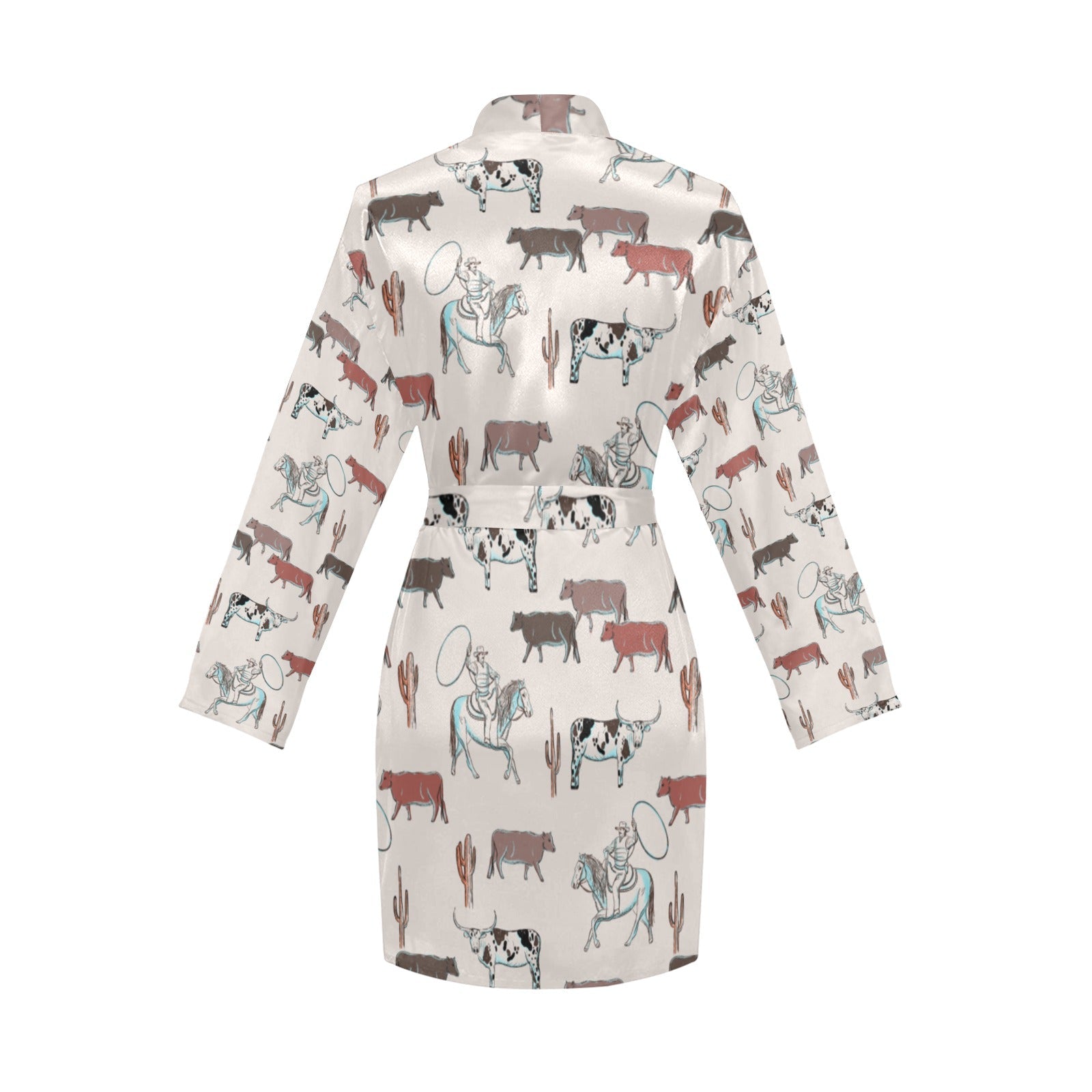 Baha Ranch Cattle Drive Women's Belted Satin Feel Dressing Lounge Robe by Baha Ranch Western Wear - product image 4