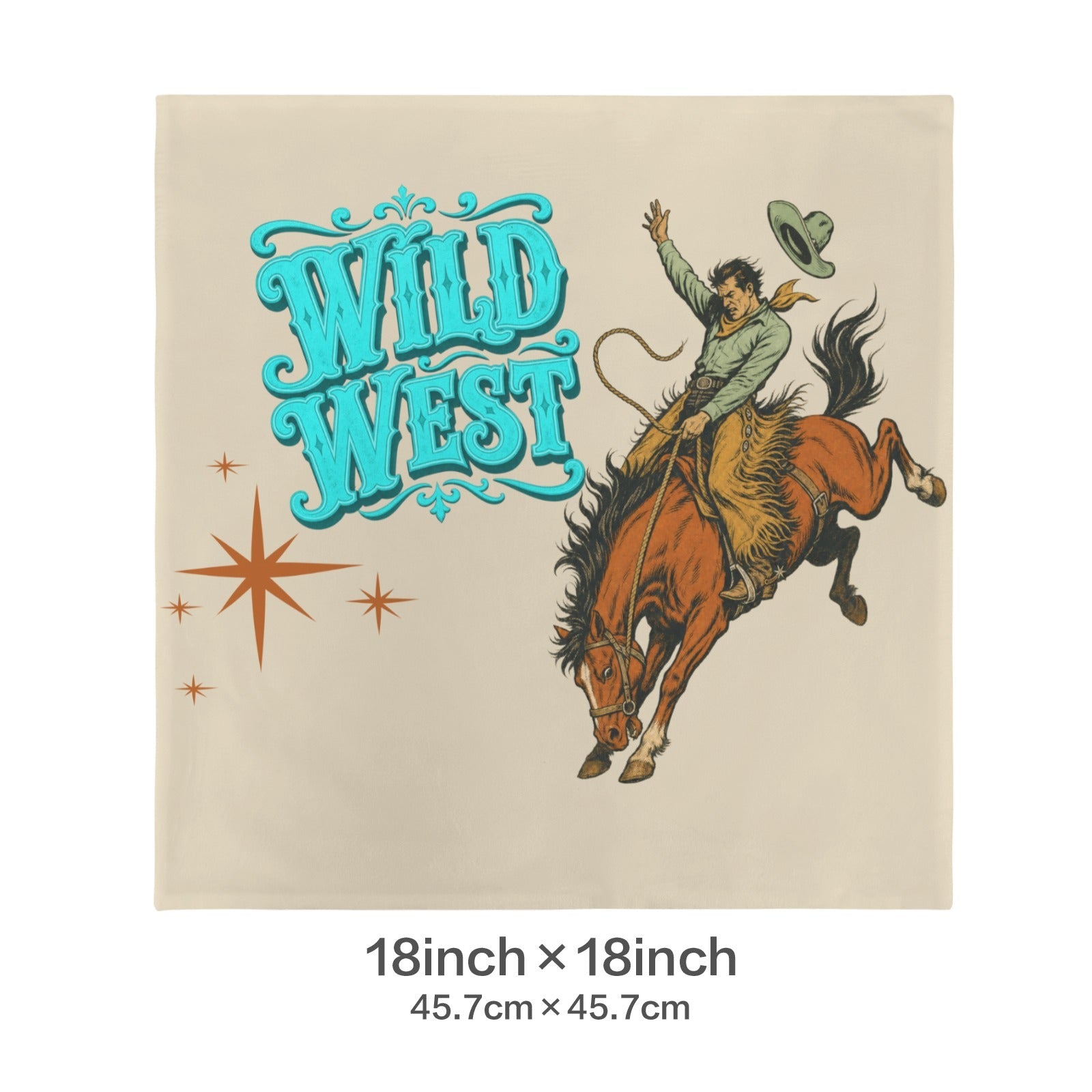 The Last Roundup Wild West Throw Pillow Cover Made in America by Baha Ranch Western Wear - product image 2