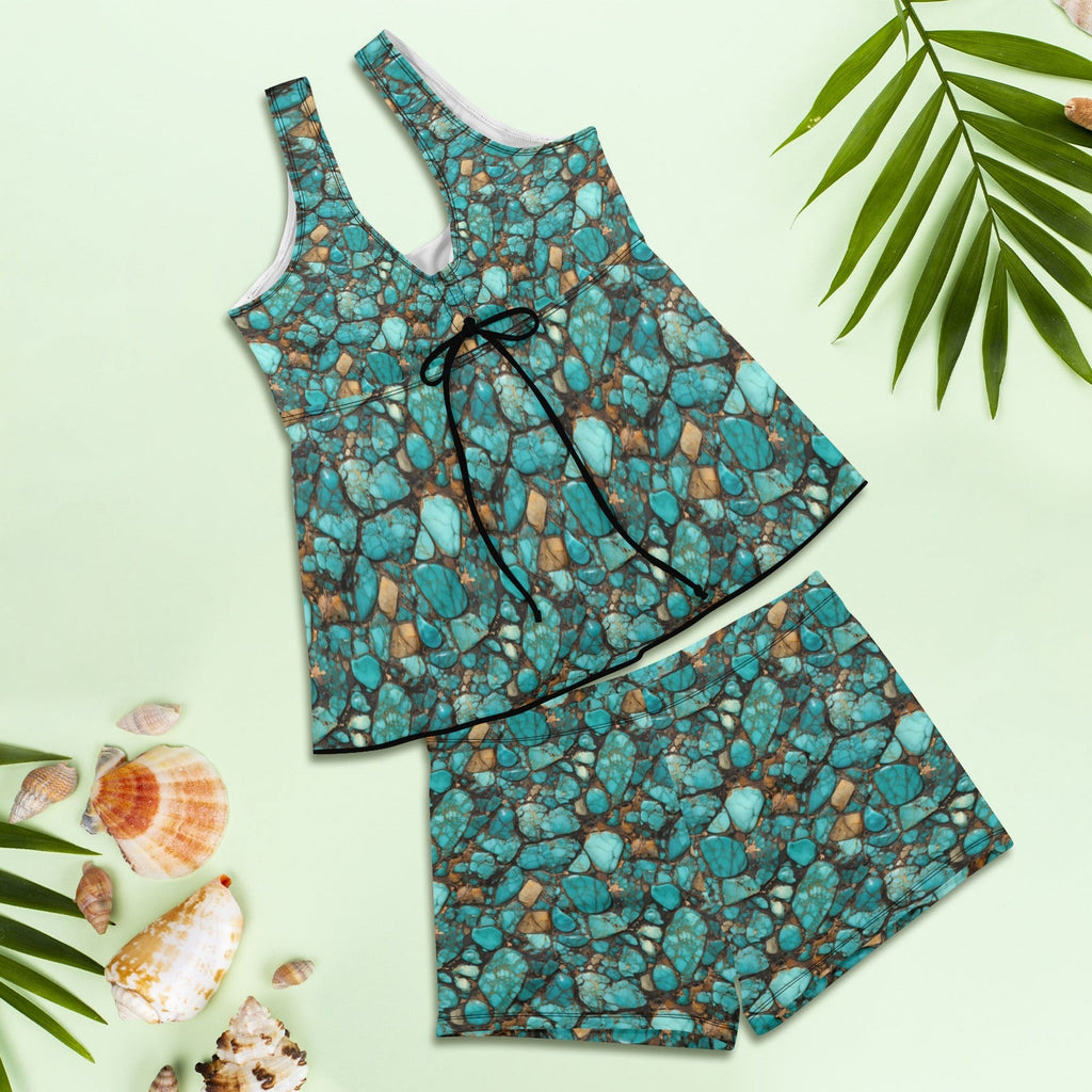 Baha Ranch All Turquoise Tankini & Boy Shorts Swim Set by Baha Ranch Western Wear - product image 4