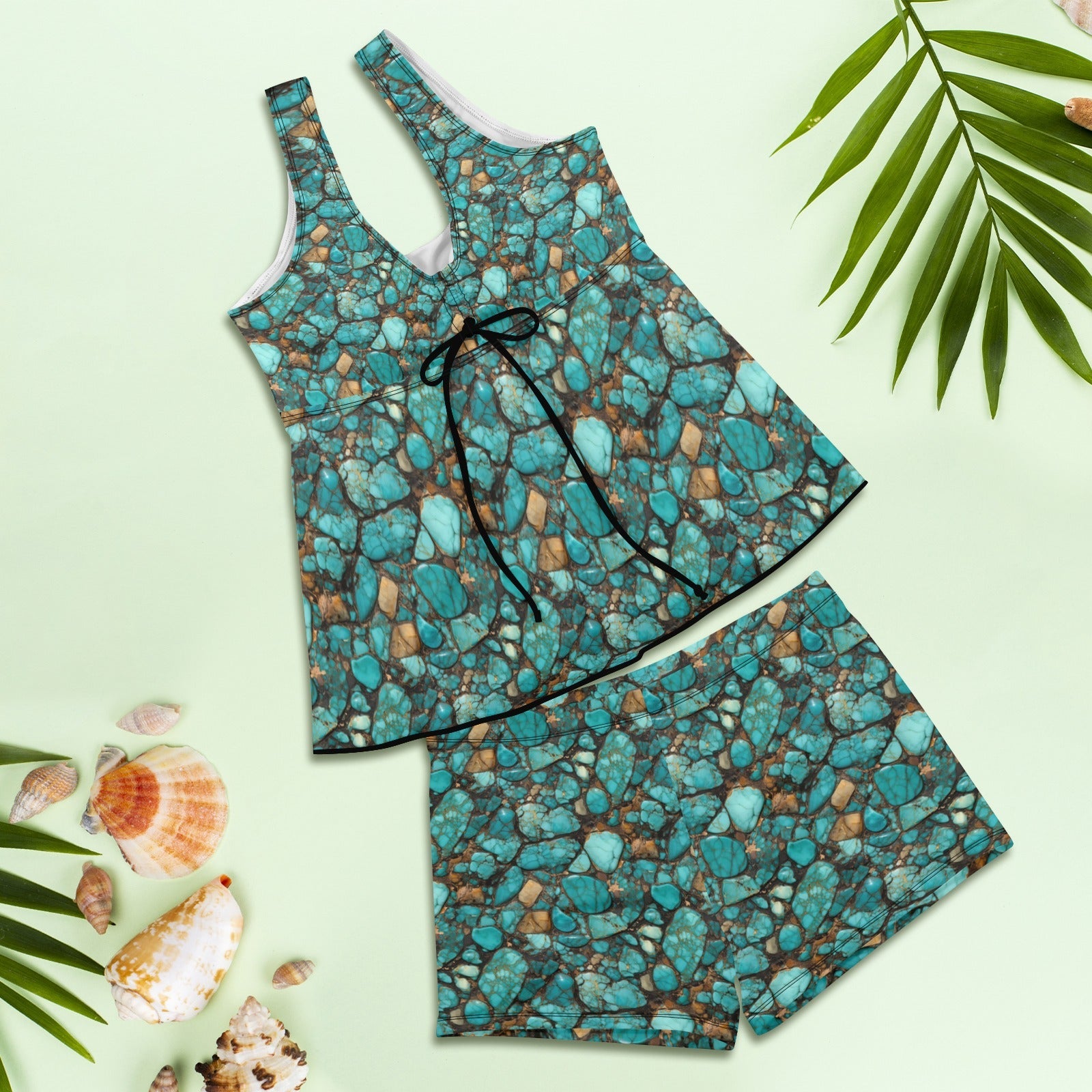 Baha Ranch All Turquoise Tankini & Boy Shorts Swim Set by Baha Ranch Western Wear - product image 4