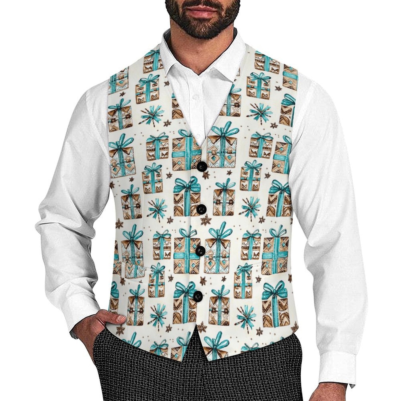 Baha Ranch Christmas Presents Men's Western Vest by Baha Ranch Western Wear