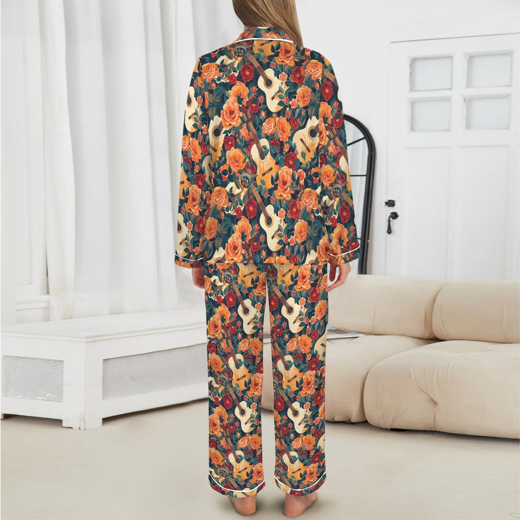 Baha Ranch Colores De Mexico Roses & Guitars Satin Pajamas by Baha Ranch Western Wear - product image 3