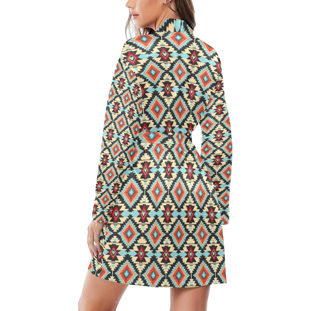 Baha Ranch Colorado Aztec Women's Belted Satin Feel Dressing Lounge Robe by Baha Ranch Western Wear - product image 2