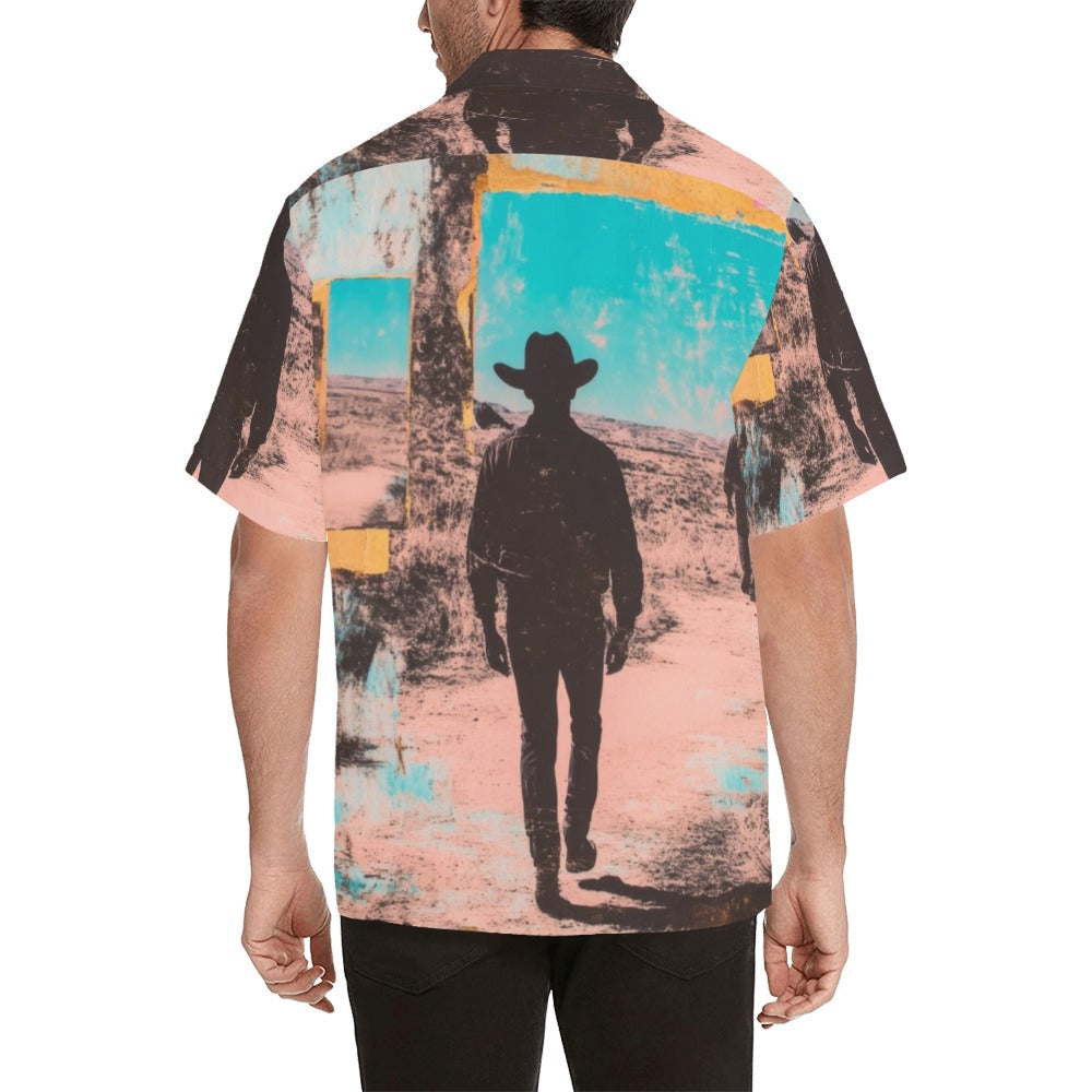 Baha Ranch Retro Pop Western Mystery Cowboy Men's Camp Shirt by Baha Ranch Western Wear - product image 2