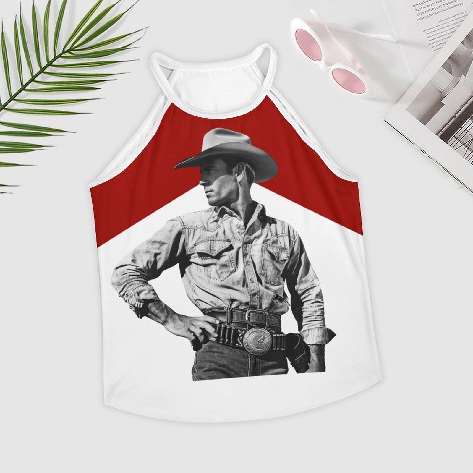 Baha Ranch Black White Cowboy Vintage Tank Top by Baha Ranch Western Wear - product image 5