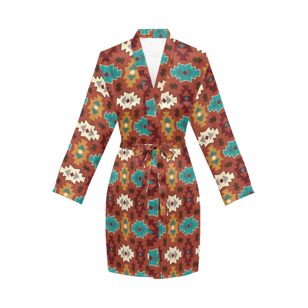 Baha Ranch Old Aztec Women's Long Sleeve Belted Satin Feel Dressing Lounge Robe by Baha Ranch Western Wear - product image 3
