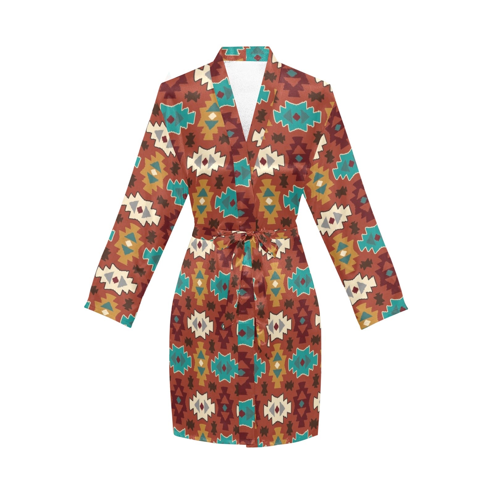 Baha Ranch Old Aztec Women's Long Sleeve Belted Satin Feel Dressing Lounge Robe by Baha Ranch Western Wear - product image 3