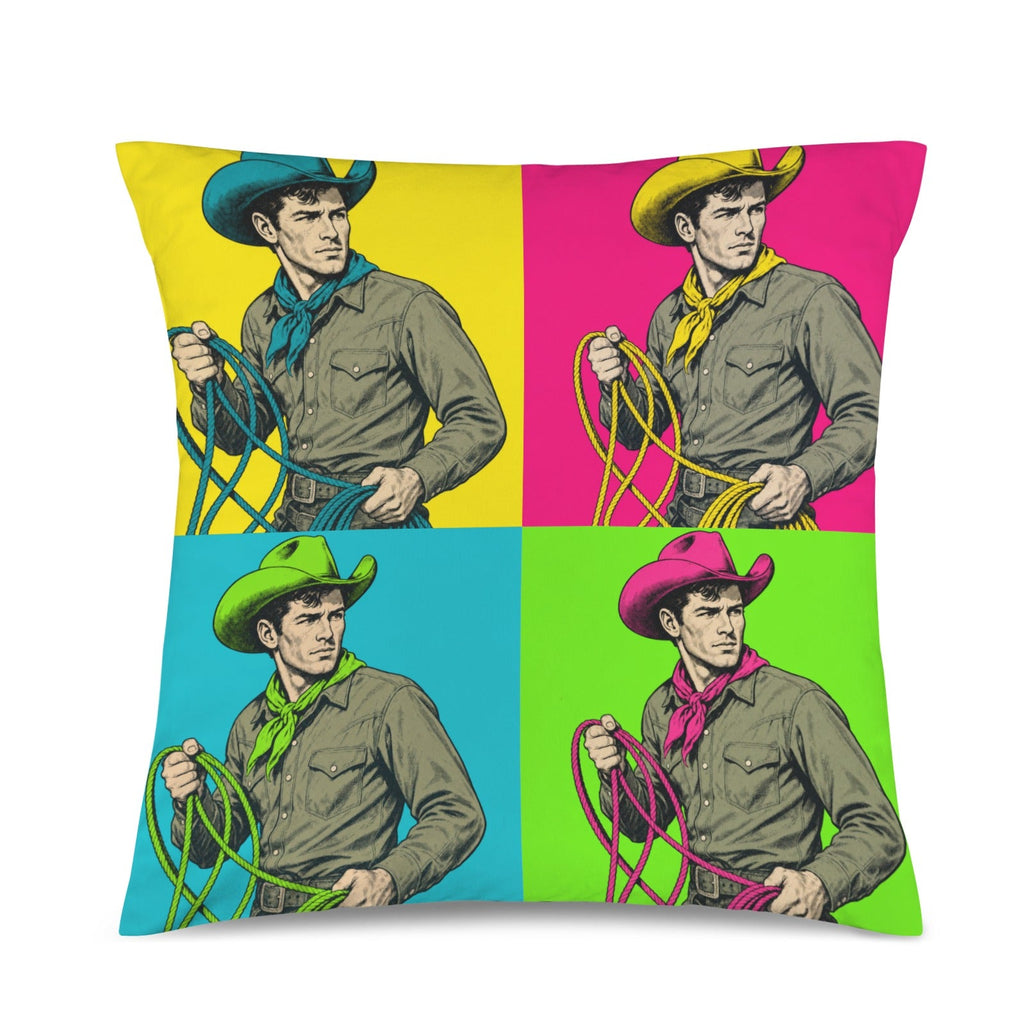 Baha Ranch The Last Roundup Calf Roper Velvety SOft Throw Pillow Cover Made in America by Baha Ranch Western Wear -...