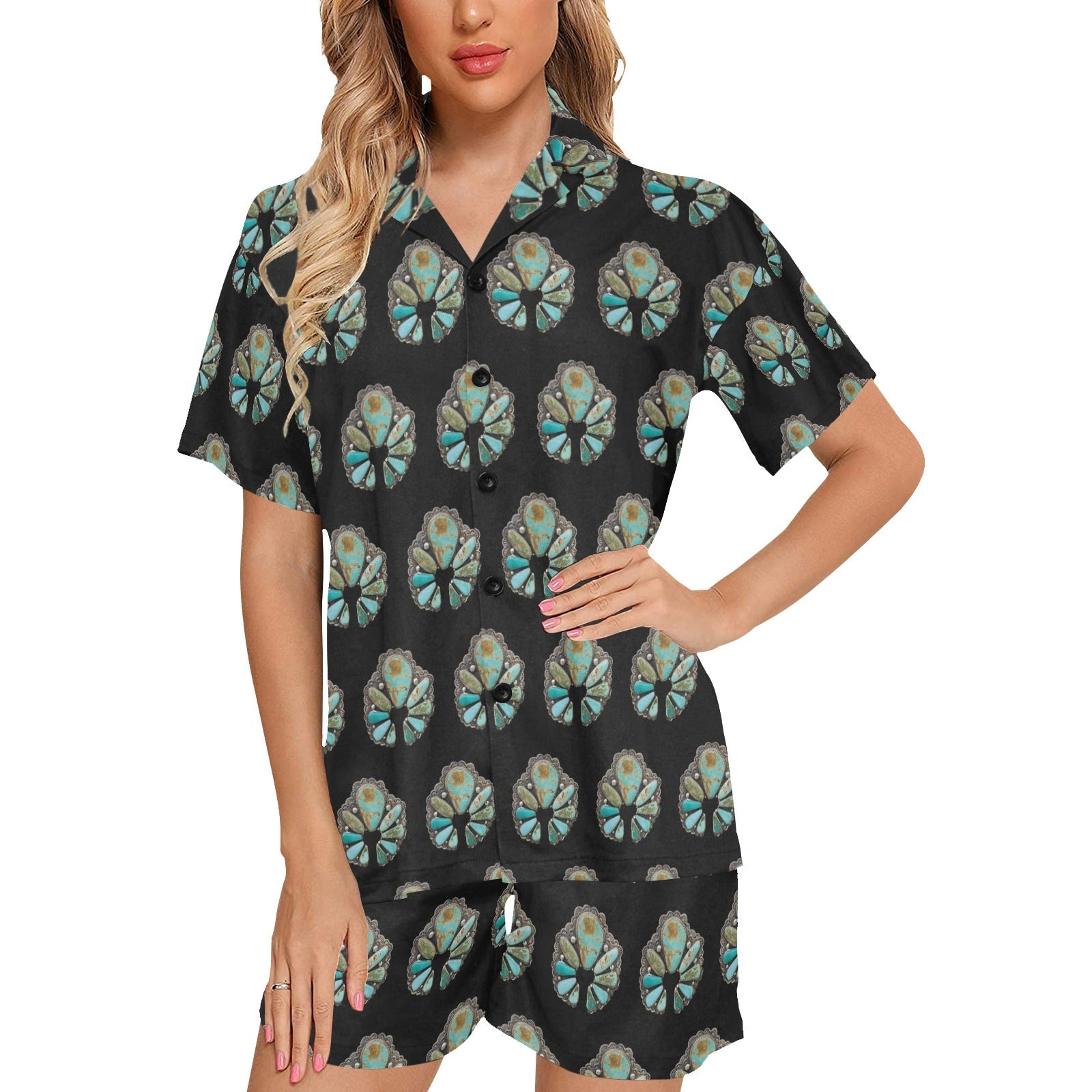 Baha Ranch Turquoise Naja Women's Pajama Set by Baha Ranch Western Wear