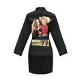 Baha Ranch Vintage Cowboy and Horse Women's Long Sleeve Belted Satin Feel Dressing Lounge Robe by Baha Ranch Western Wear