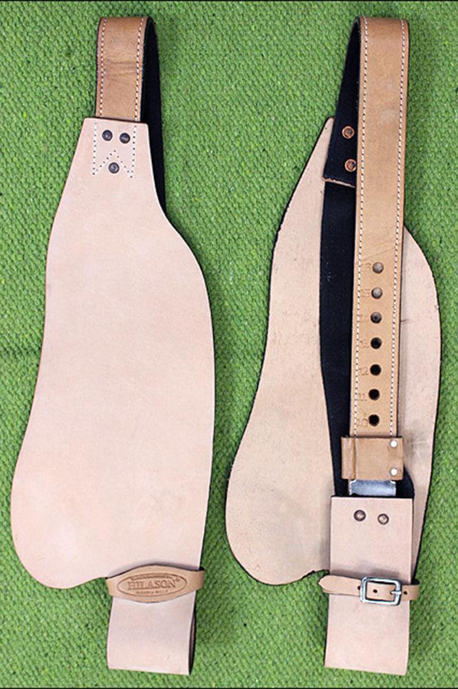 Hilason Floral-Carved Leather Saddle Fender Pair, Tan