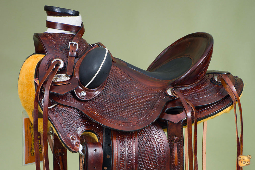 HILASON Western Horse Saddle American Leather Wade Ranch Roping Dark Brown | Hand Tooled & For Horses
