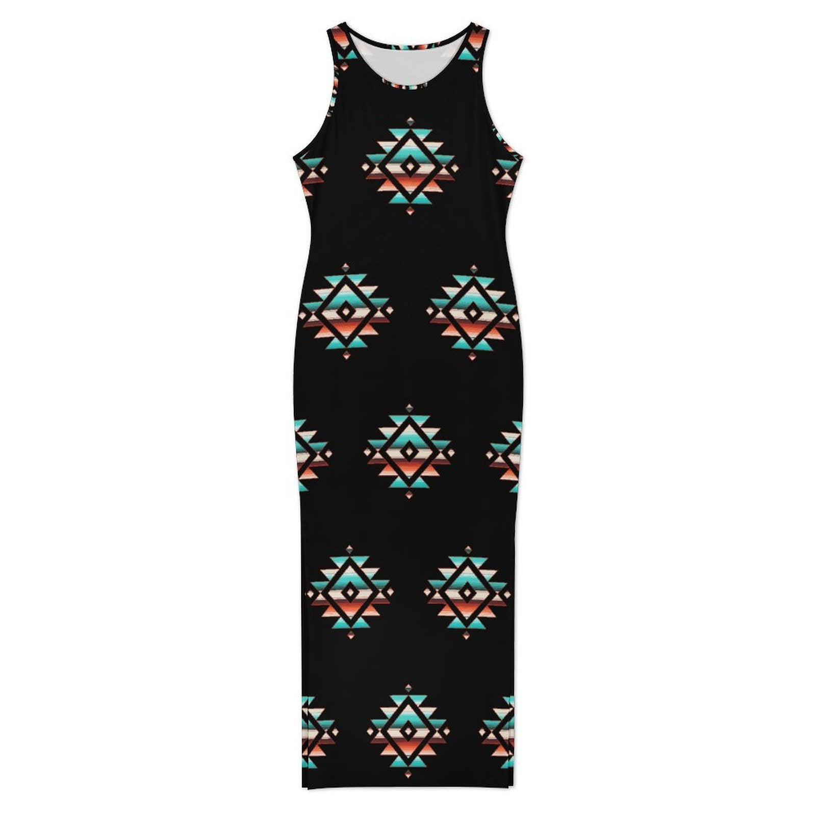 Baha Ranch Southwestern Aztec Sleeveless Bodycon Side Slit Western Maxi Dress by Baha Ranch Western Wear - product image 4