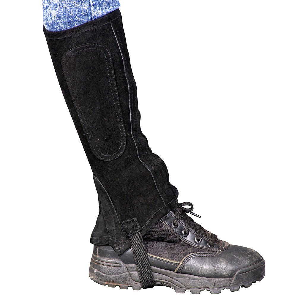 Shires Kids Suede Half Chaps Ripple Elastic Calf Protective Pad & Zip Closure
