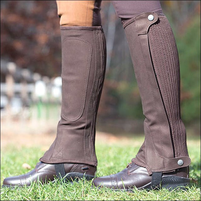 Shires Adult Plain Half Chaps Washable Amara Suede Elastic Calf Panel