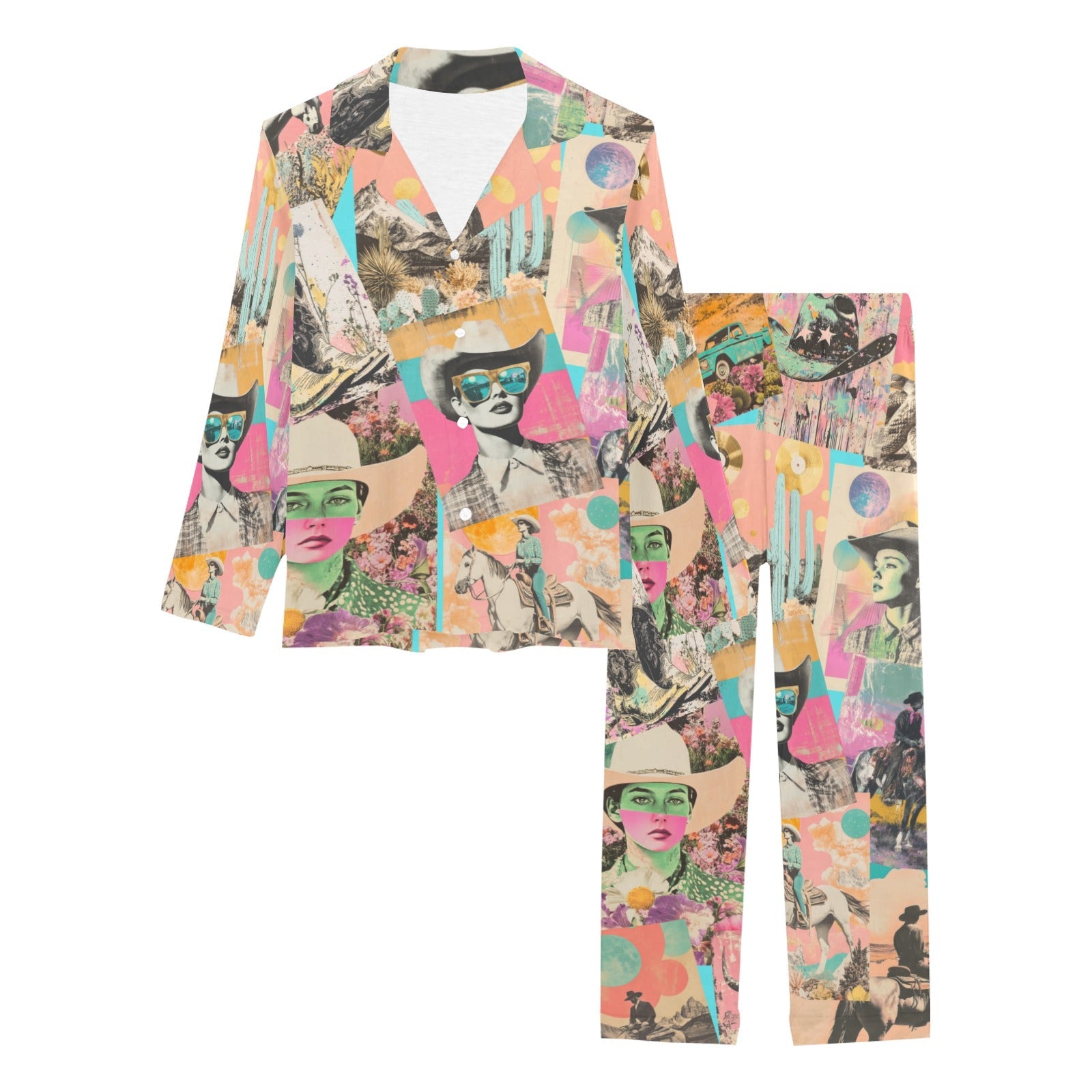 Baha Ranch Retro Pop Western Collage Pajama Set by Baha Ranch Western Wear - product image 2