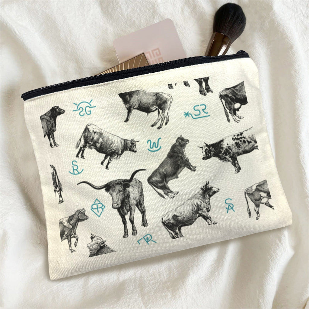 Baha Ranch Cattle Brands Cosmetic Bag Pack of 5 Made in America by Baha Ranch Western Wear