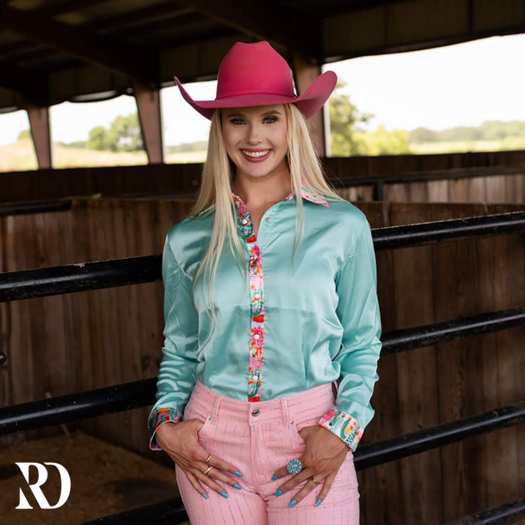 Wild Cactus Satin Performance Rodeo Shirt