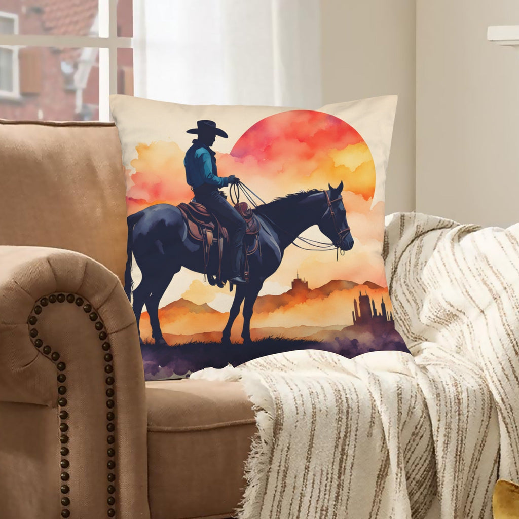 Baha Ranch Velvety Soft Watercolor Desert Cowboy Pillow Cover Made in America by Baha Ranch Western Wear