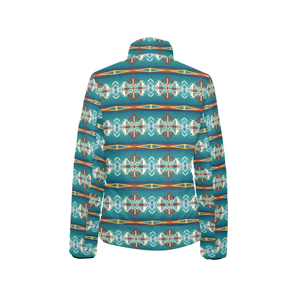 Teal Aztec Women's Puffy Bomber Jacket by Baha Ranch Western Wear - product image 4