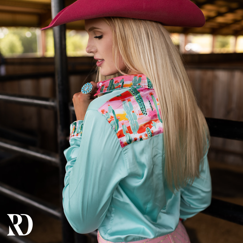 Wild Cactus Satin Performance Rodeo Shirt — view 2