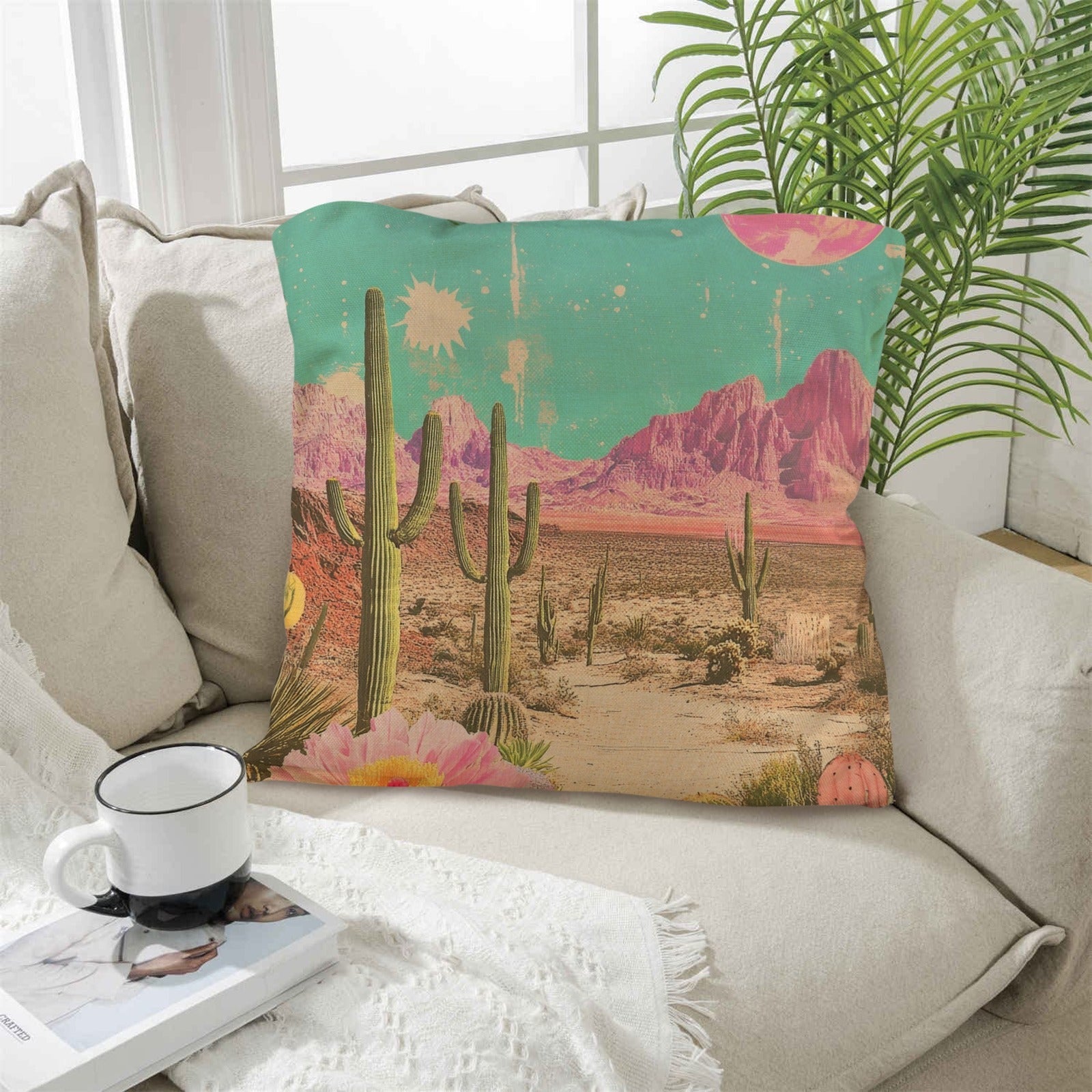 Baha Ranch Retro Pop Western Purple Mountain Desert Pillow Case Made in America by Baha Ranch Western Wear