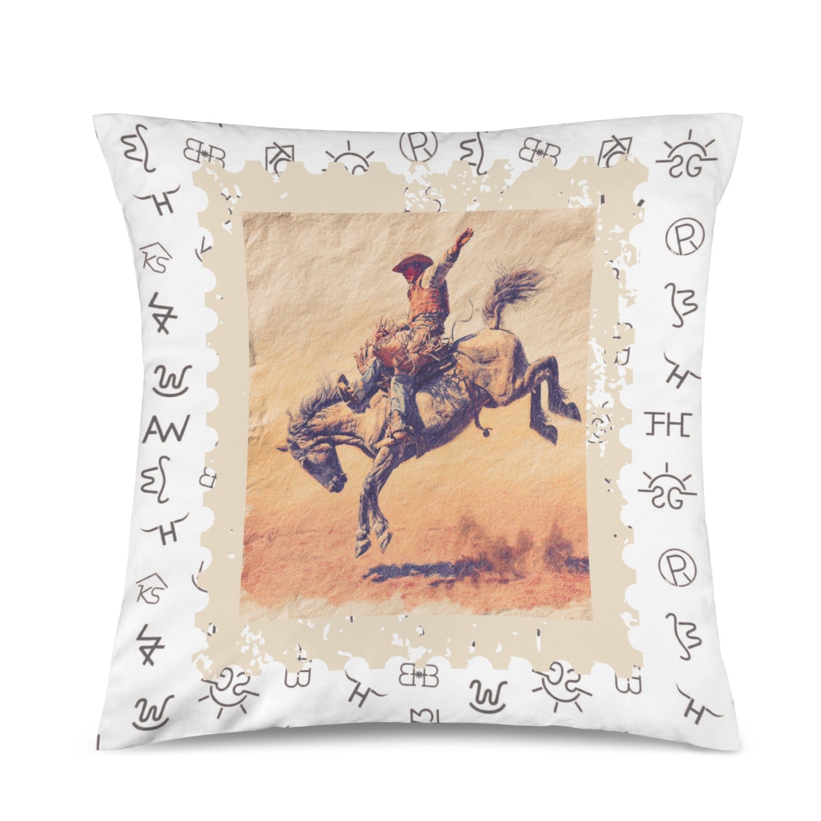 Baha Ranch Stamped Rodeo Cowboy Velvety Soft Pillow Case Made in America by Baha Ranch Western Wear - product image 2