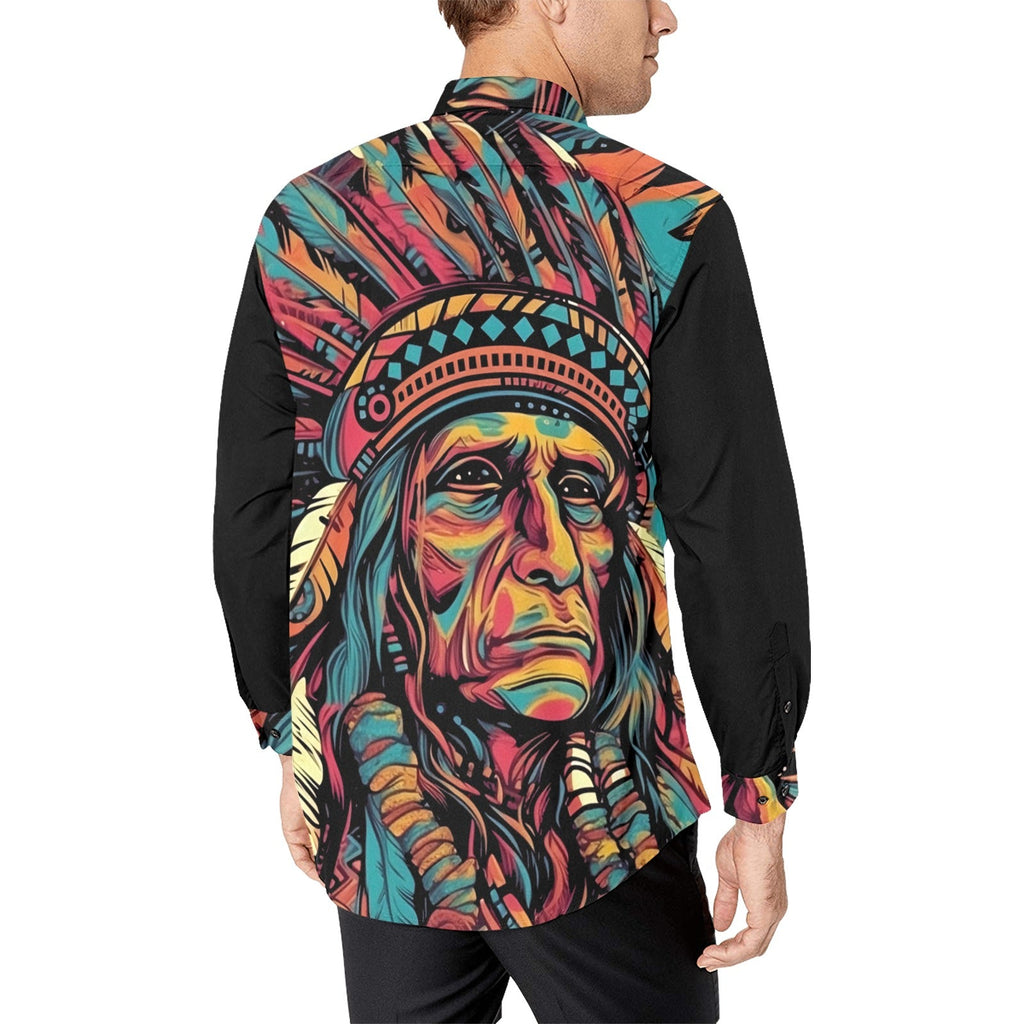 Baha Ranch Painted Indian Chief Unisex Western Button Up Shirt by Baha Ranch Western Wear - product image 6