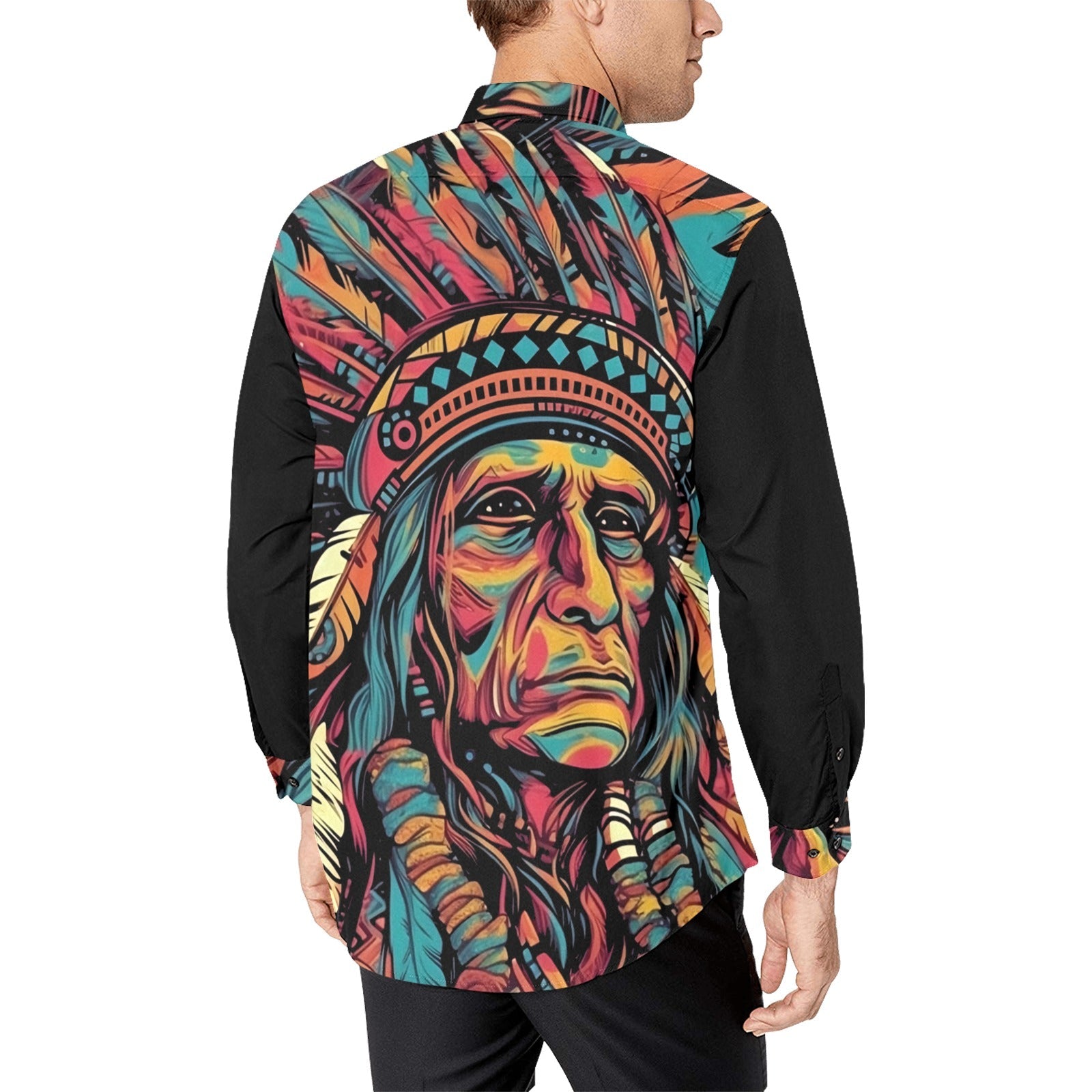 Baha Ranch Painted Indian Chief Unisex Western Button Up Shirt by Baha Ranch Western Wear - product image 6