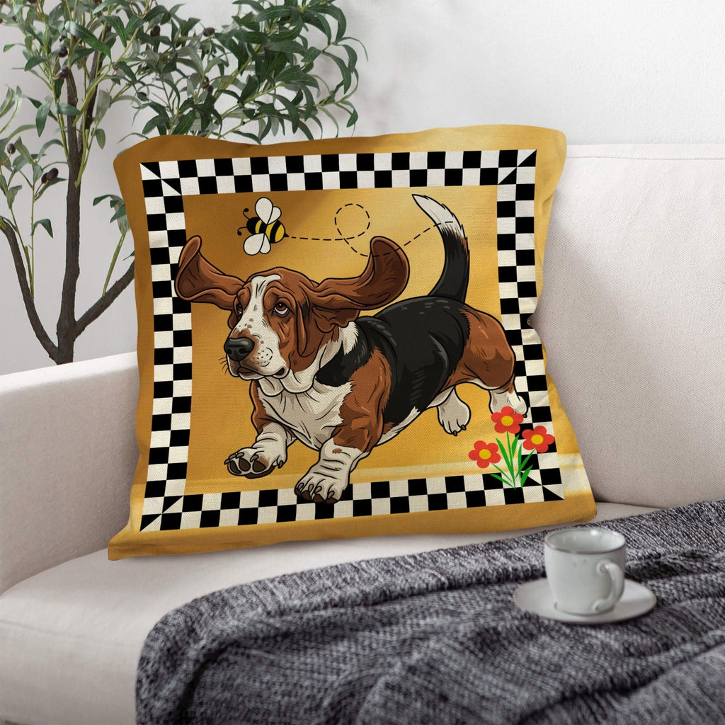 Baha Ranch Basset Hound Throw Pillow Case Made in America by Baha Ranch Western Wear